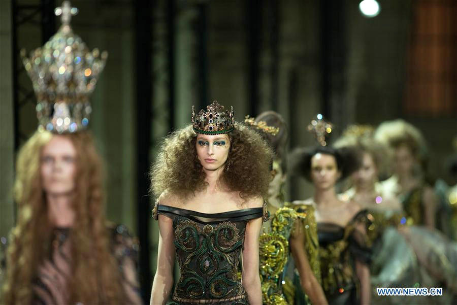 Creations of Guo Pei's Haute Couture presented at Paris Fashion Week