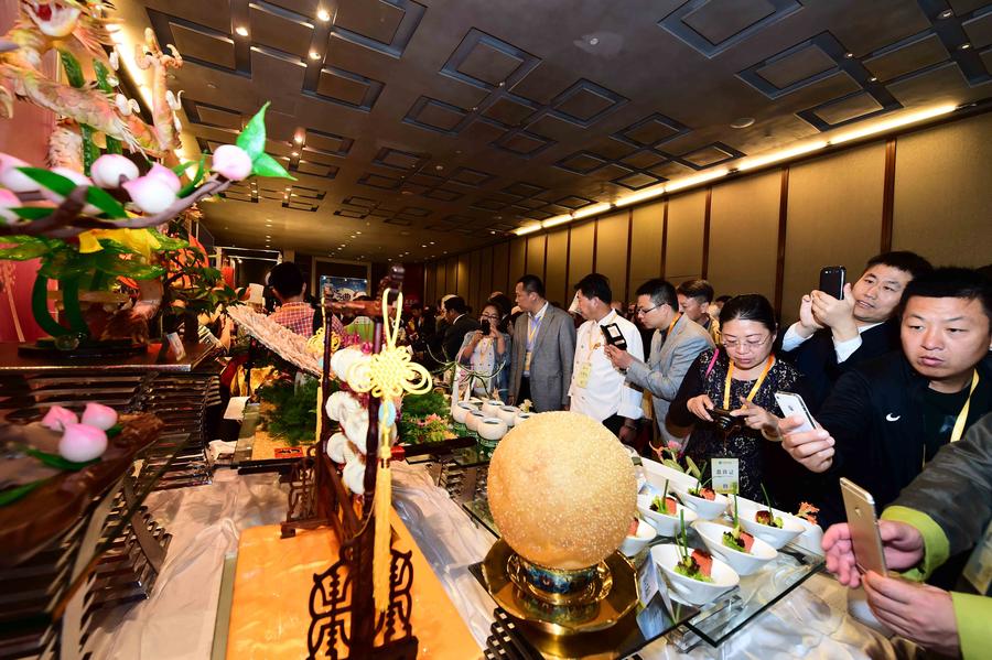 A display of traditional Chinese dishes at the Asian Food Study Conference