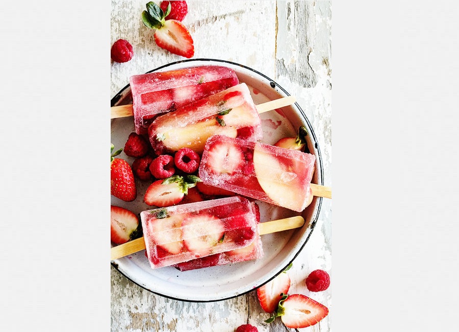 Stunning flower and fruit ice cools down scorching autumn