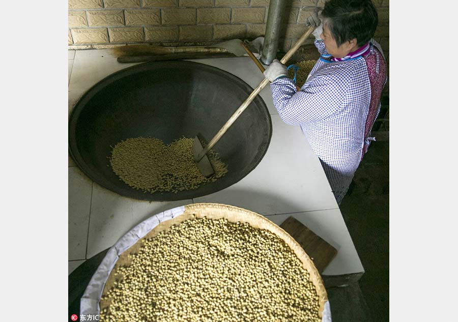 Traditional bean candy prepared for New Year