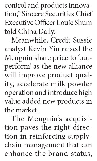 Mengniu to tap Danish dairy tech for food safety