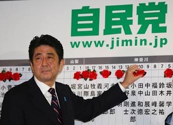 日本自民黨黨首安倍晉三與奧巴馬舉行電話會談