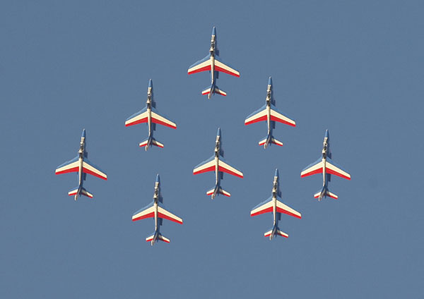 Patrouille de France performs in Dubai