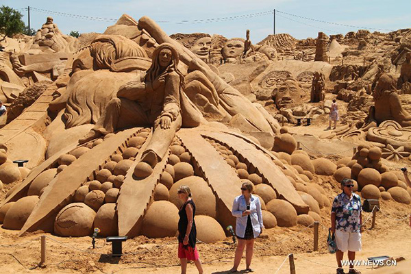 10th Int'l Sand Sculpture Festival kicks off in Portugal