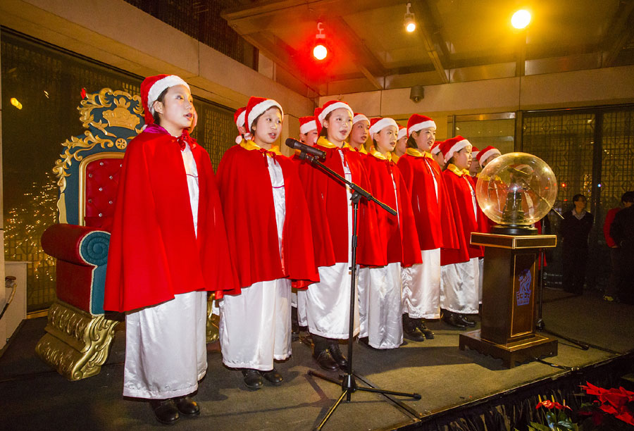 Children of Beijing's Sun Village attend Christmas Tree Lighting Ceremony