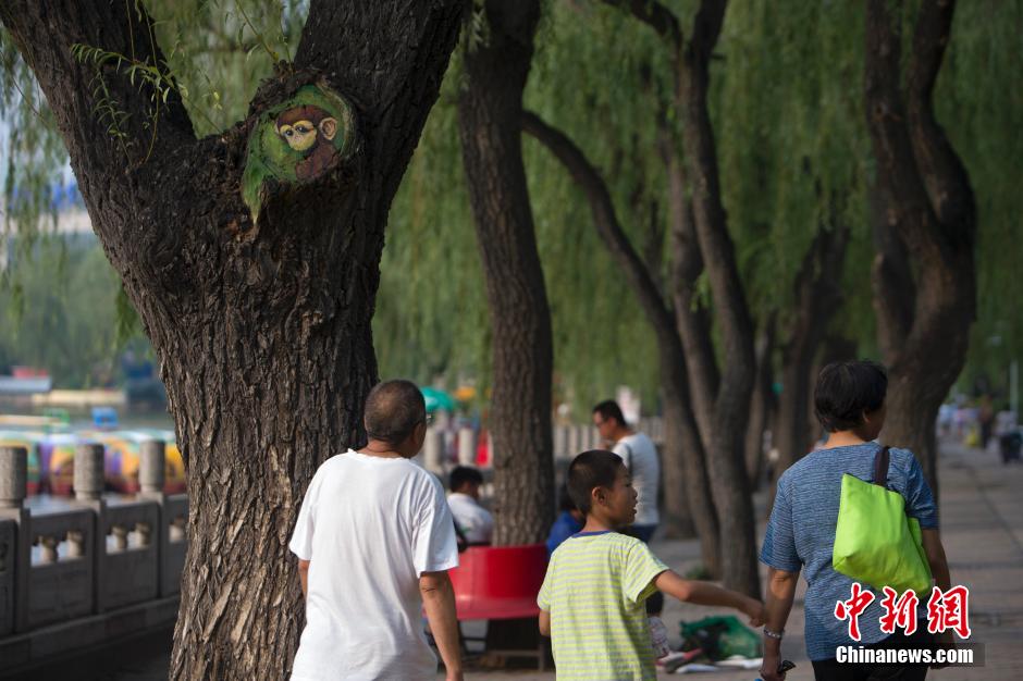 Tree-hole paintings attract crowds in N China