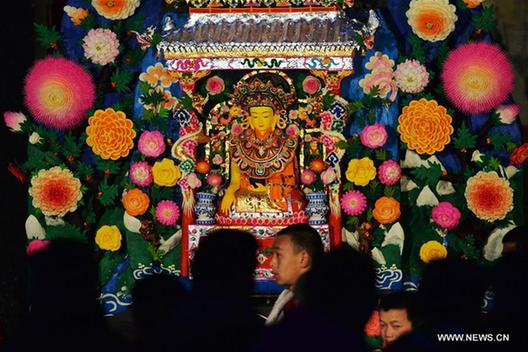 Exhibition of butter sculptures held at Labrang Monastery