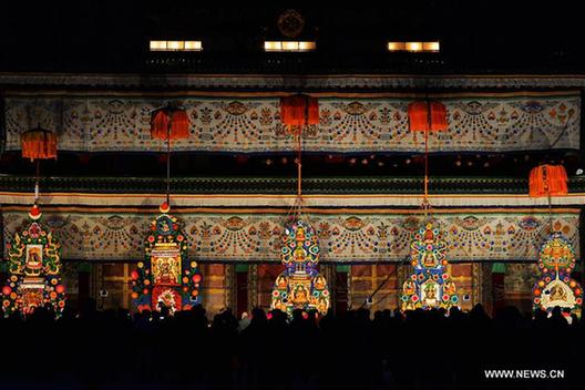 Exhibition of butter sculptures held at Labrang Monastery