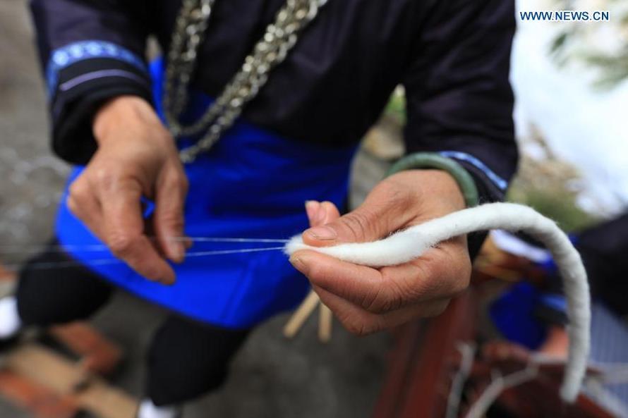 Traditional costumes making of Dong ethnic group