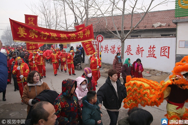 Yantai fishermen hold sacrificial ceremony to the sea