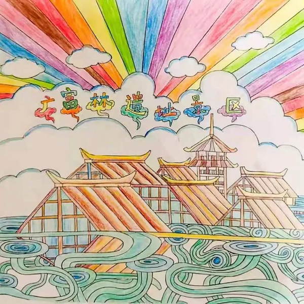 Sheshan scenic spots in children's drawings