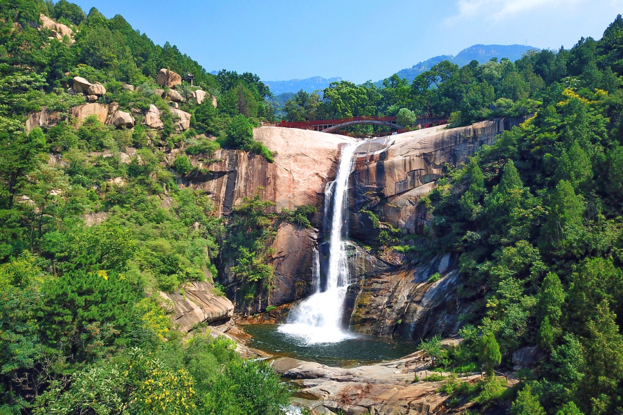 Spectacular views of waterfall after rain