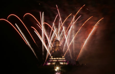 Fireworks show for celebrating HK's return