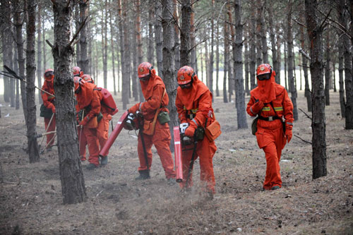 Forest fire prevention drills in N China