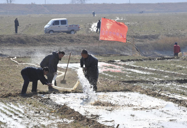 Chinese farmers battle against drought