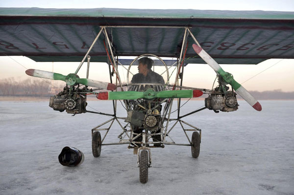 Self-made aircraft makes test flight