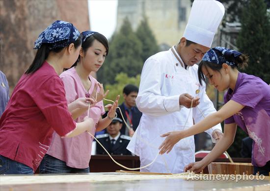 The noodle is mile long, a world record