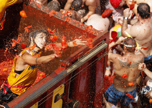 Tomato fight in Valencia