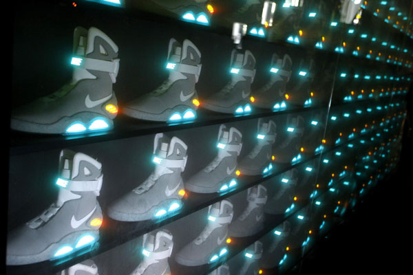 2011 NIKE MAG shoes displayed in Hollywood