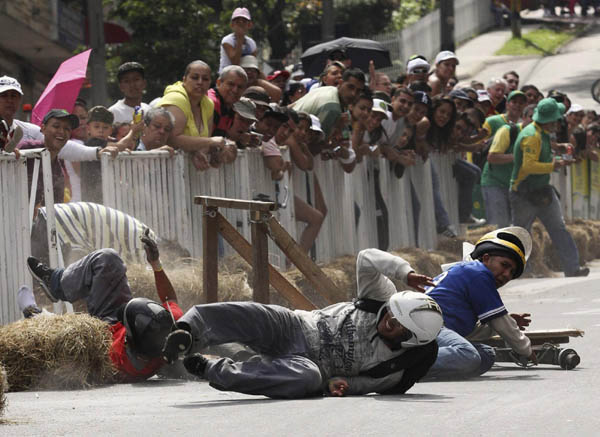 Roller cart race in Colombia