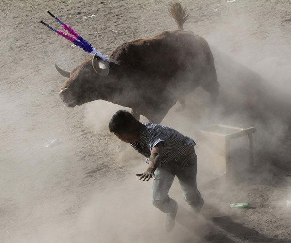 Traditional bullfight in Colombia