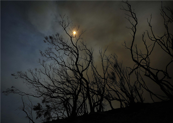 Firefighters hold line against California wildfire