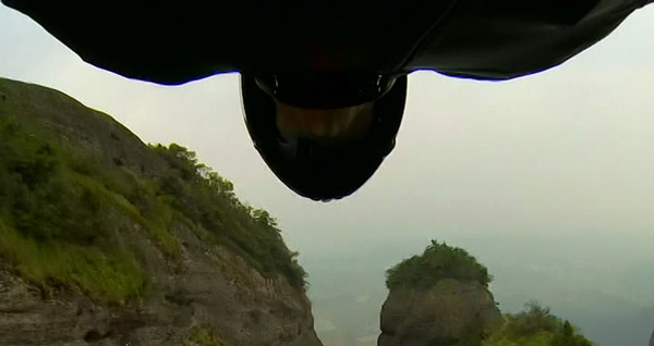 American batman soars through Chinese mountain