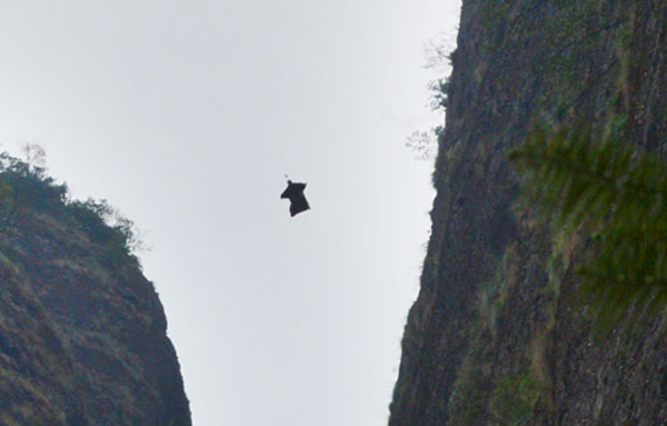 American batman soars through Chinese mountain