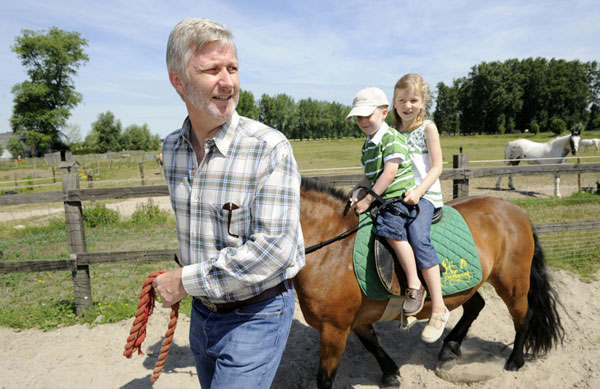 World leaders on horses