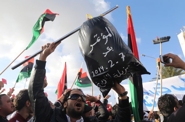 Libyans protest over parliament extension