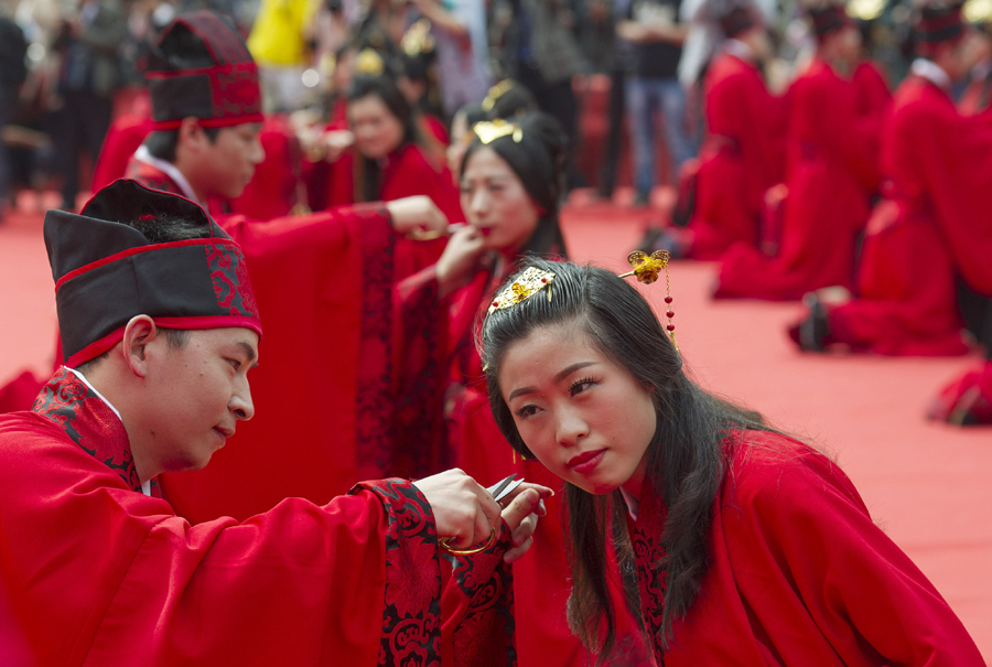 Locks of love in traditional style