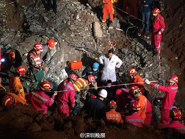 First survivor pulled out 67 hours after Shenzhen landslide