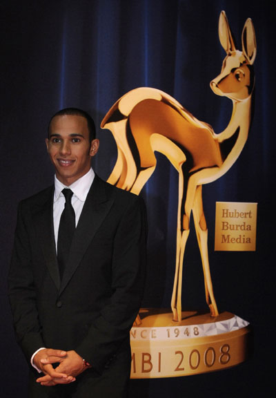 Lewis Hamilton arrives at the 60th Bambi media awards ceremony