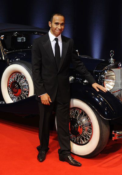 Lewis Hamilton arrives at the 60th Bambi media awards ceremony