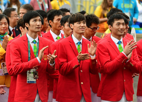 Chinese national flag raised at Rio Olympics Athletes Village