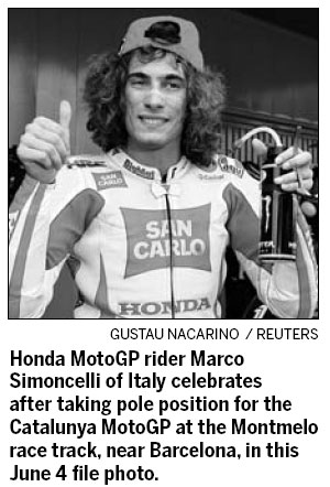 Honda MotoGP rider Simoncelli dies in Malaysian smash