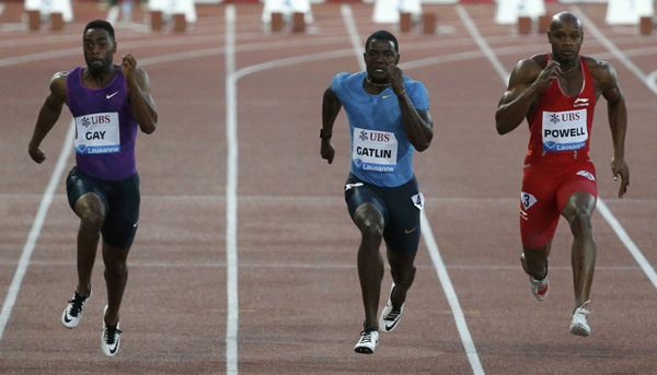 Powell, Gay fail to beat Gatlin in Lausanne