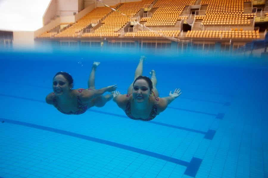 Synchronized swimmers hope for hometown success in Brazil