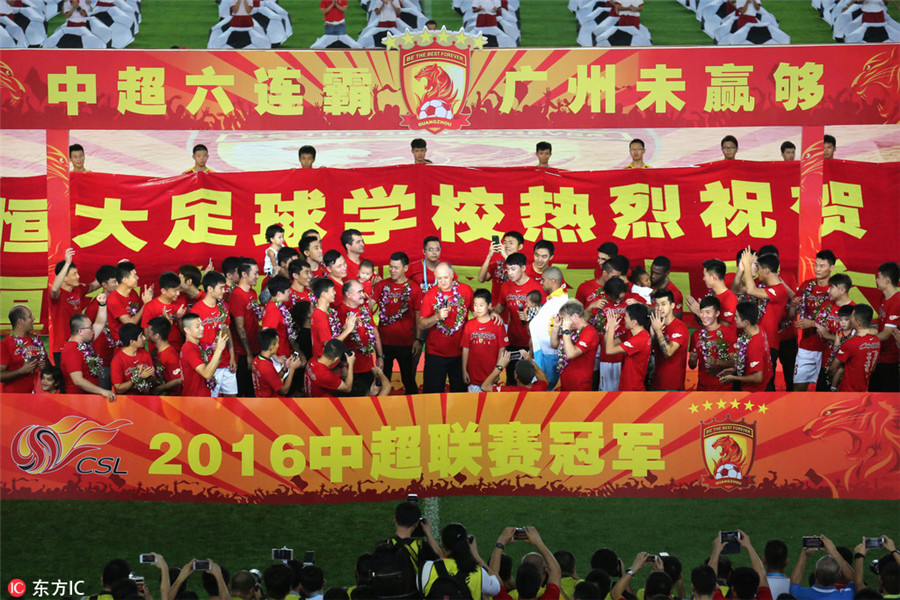 Guangzhou Evergrande claims 6th straight CSL title