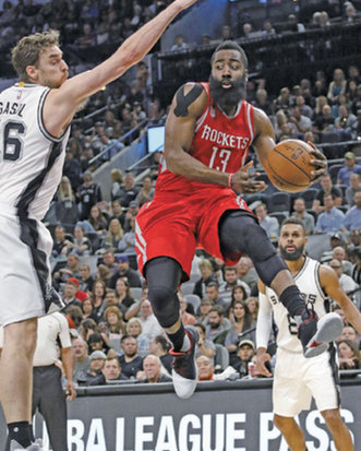 Harden ignites Rockets' red glare