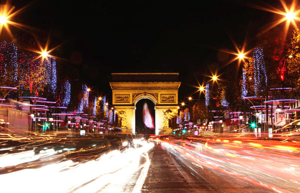 Christmas lights sparkle in Paris