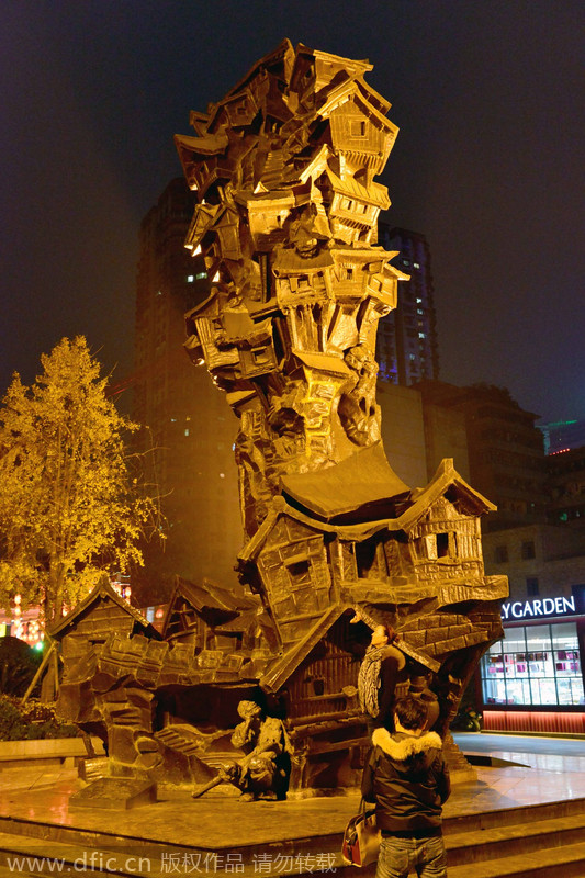 Ancient Chongqing buildings a resemblance to Hayao Miyazaki movie scenes