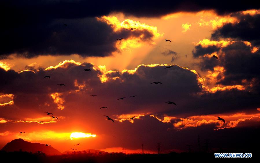 Stunning scenery of crimson clouds in NE China