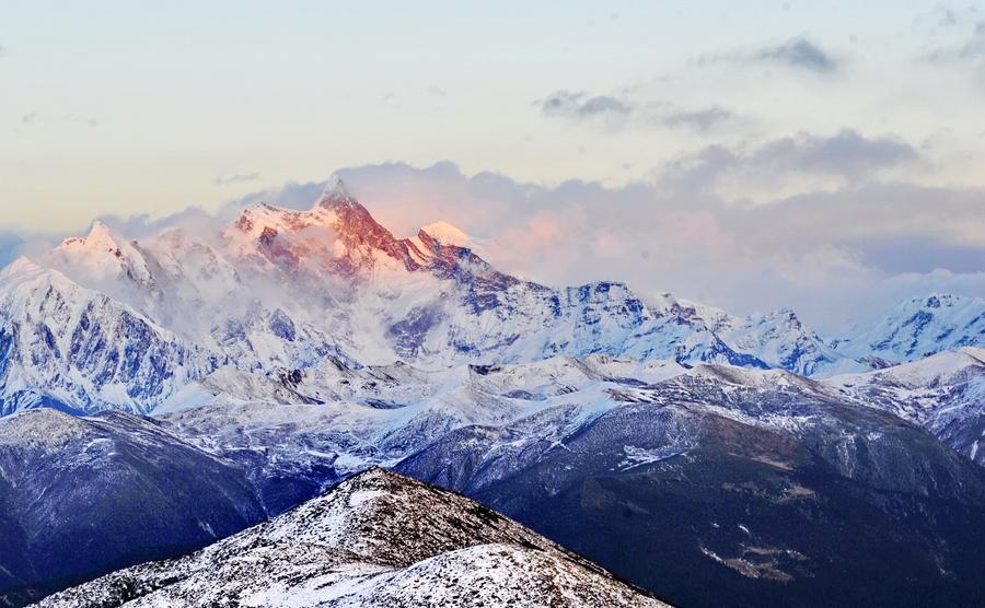 Majestic view of Namjagbarwa peak in Nyingchi, Tibet