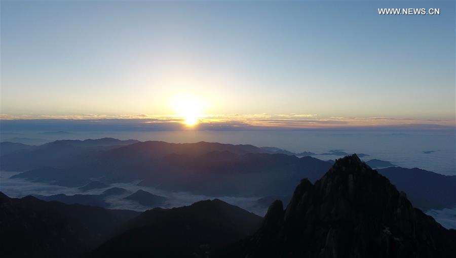 Sea of clouds at Huangshan Mountain