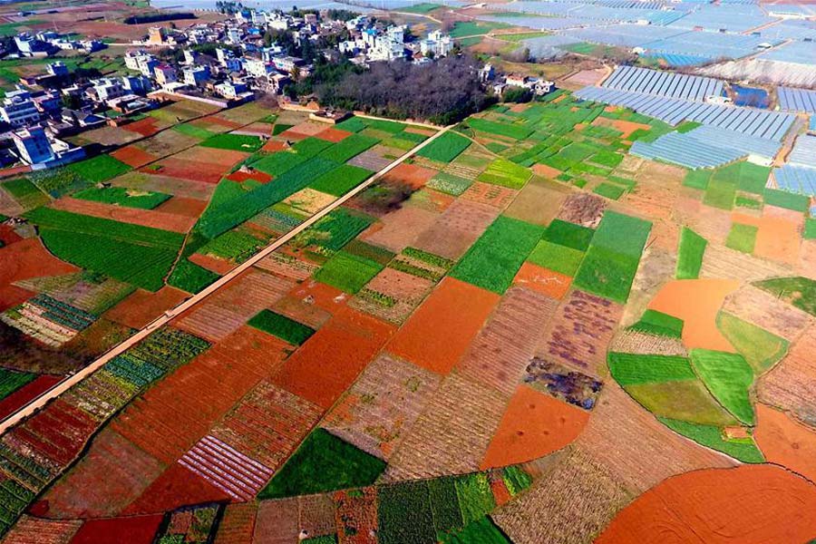 Aerial photos of rural scenery in SW China's Yunnan