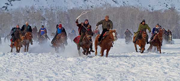 Altay's wintertime play