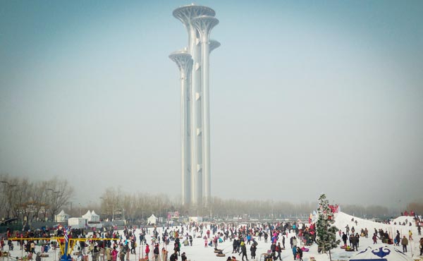 A playground of snow and ice