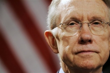 Senate Majority Leader Harry Reid, D-Nev., waits to speak about the Iraq War during an event hosted by Third Way and the Woodrow Wilson International Center for Scholars, Monday, April 23, 2007, in Washington.