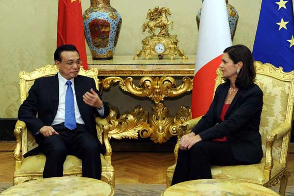 Premier Li pledges stronger parliamentary exchanges with Italy